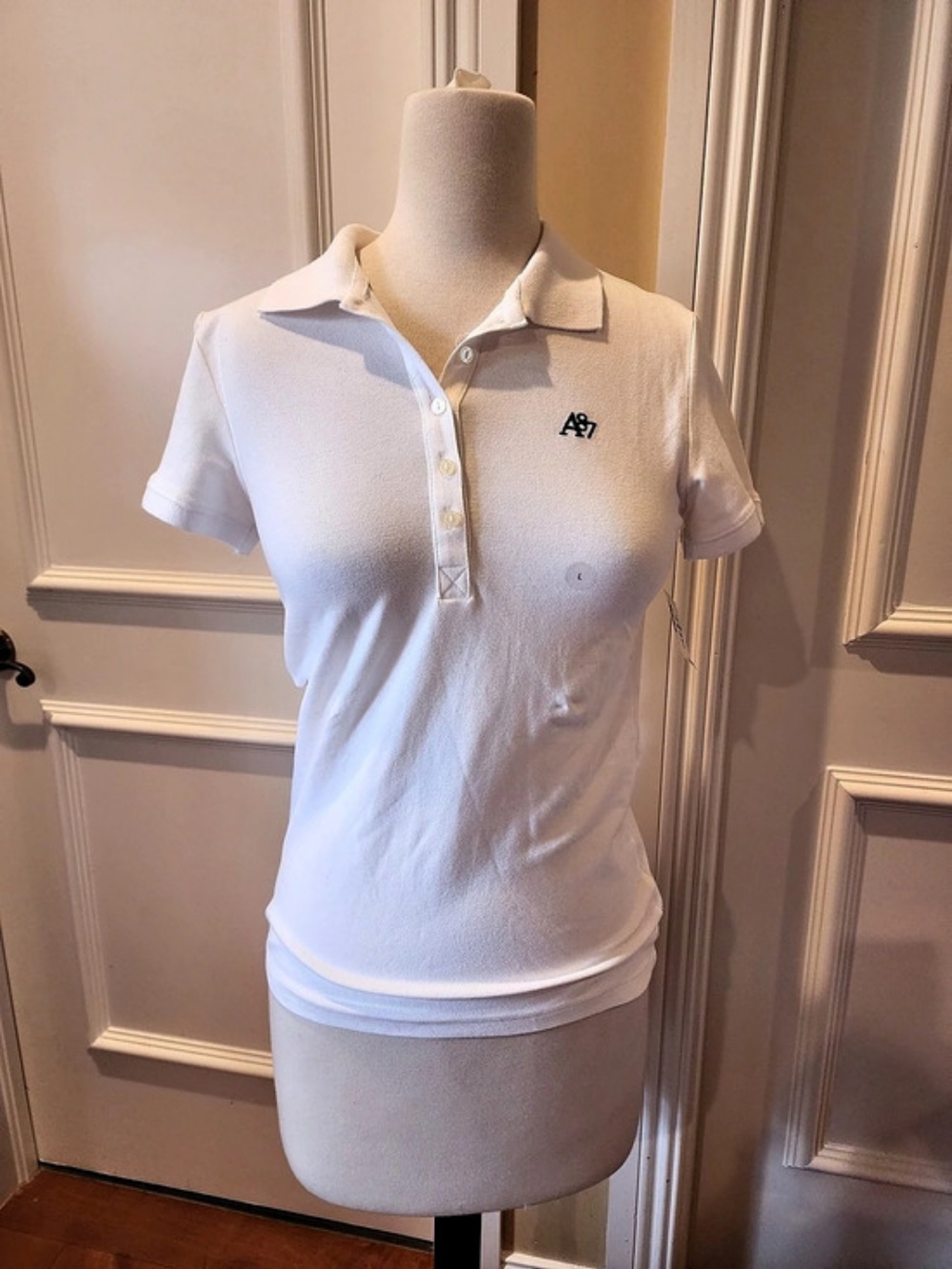 Aeropostale A87 Pique Polo Shirt Short Sleeve White Large